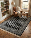 Samarkand Elegance Collection Area Rug -  Margilan (Black and White) Rectangle Black and White  lifestyle 11