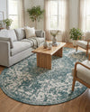 Urban Oasis Rugs Collection Area Rug -  Penthouse (Teal) Oval Teal  lifestyle 76