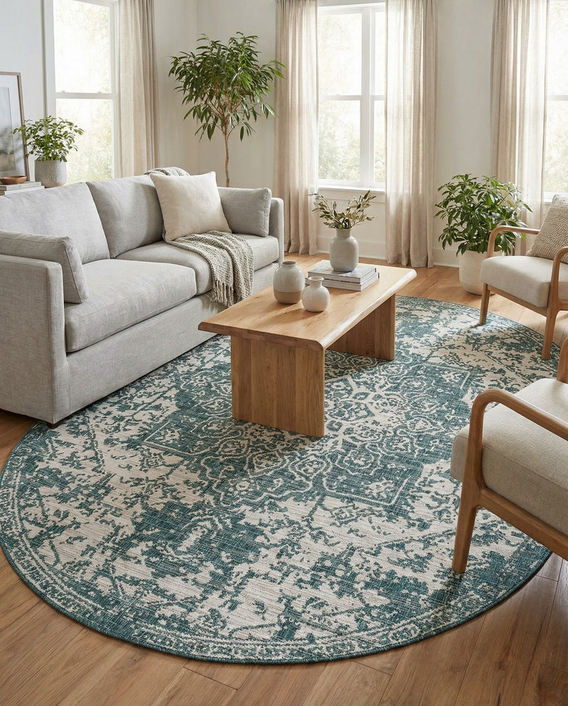 Urban Oasis Rugs Collection Area Rug -  Penthouse (Teal) Oval Teal  lifestyle 76