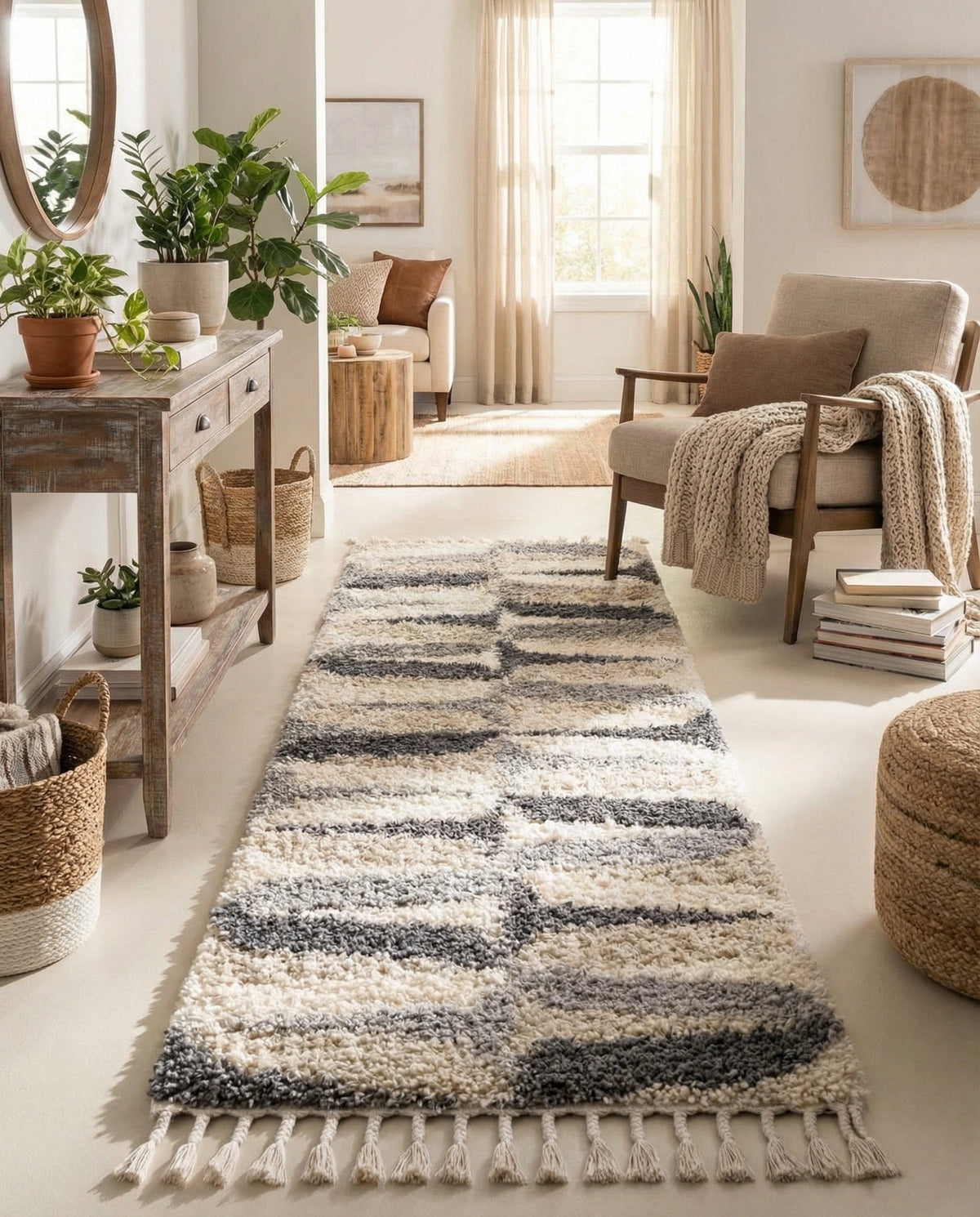 Cozy Cove Shag Collection Area Rug -  Tidewater Runner Gray  lifestyle 103