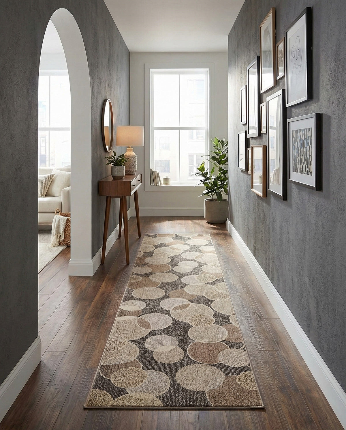 Chromatic Oasis Collection Area Rug -  Zephyr Runner Gray  lifestyle 126