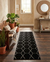 Trellis Mosaic Collection Area Rug - Arborville (Black) Runner Black  lifestyle 63