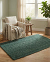 Woven Seaside Jute Collection Area Rug - Martha's Rectangle Green  lifestyle 22