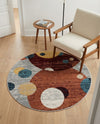 Aegean Elegance Washables Collection Area Rug -  Crete Round Multi  lifestyle 71