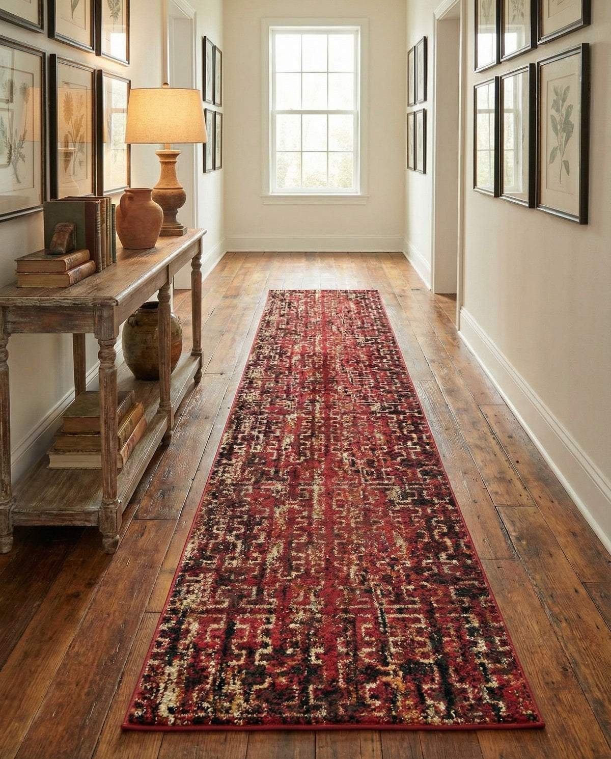Neptune Elegance Collection Area Rug -  Proteus Runner Burgundy  lifestyle 150