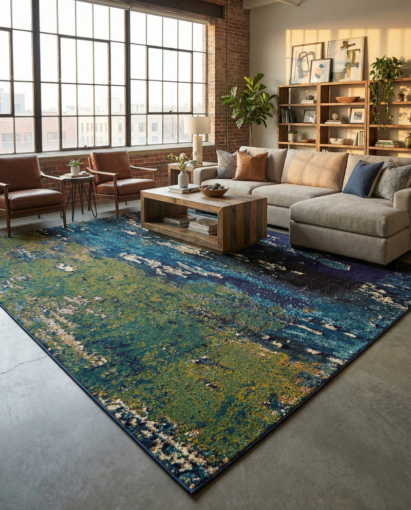 Marrakesh Elegance Collection Area Rug -  Figuig Rectangle Navy Blue  lifestyle 19