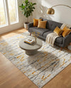 Bloomsbury Elegance Collection Area Rug -  Soho Rectangle Yellow and Gray  lifestyle 29