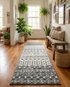 Mediterranean Lattice Collection Area Rug -  Casablanca (Ivory and Gray) Runner Ivory and Gray  lifestyle 39