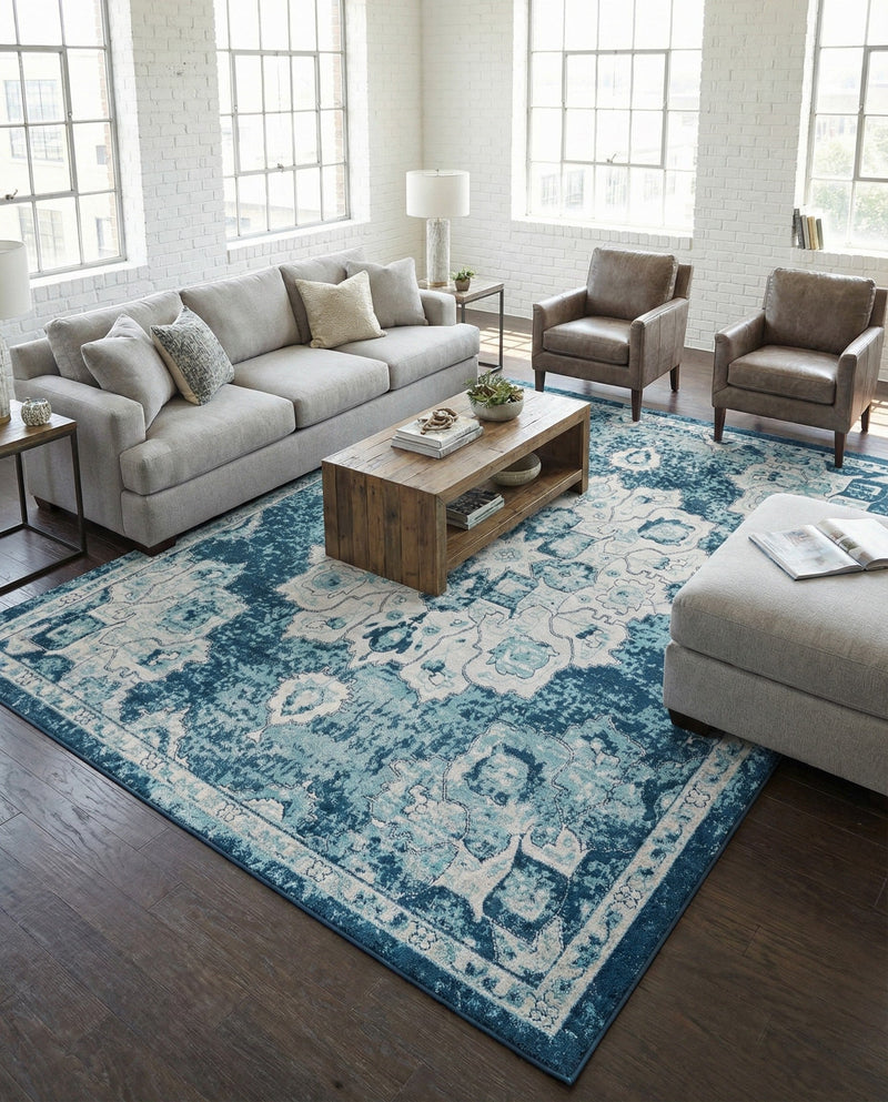 Beverly Grove Collection Area Rug - Melrose (Navy Blue) Rectangle Navy Blue  lifestyle 7