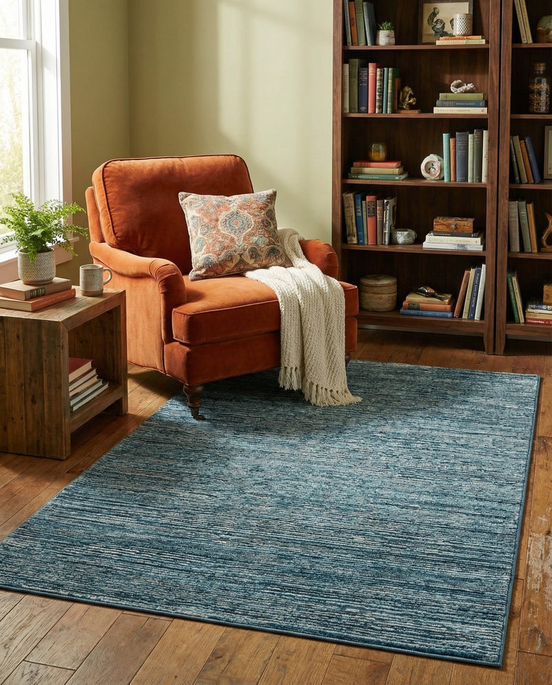 Bloomsbury Elegance Collection Area Rug -  Kensington (Blue) Rectangle Blue  lifestyle 11