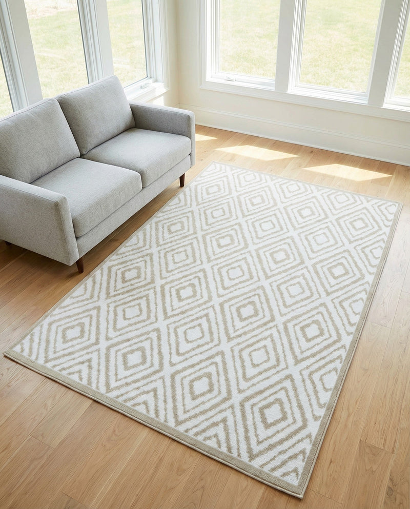Sanctuary Retreat Collection Area Rug -  Oasis Rectangle Snow White  lifestyle 23