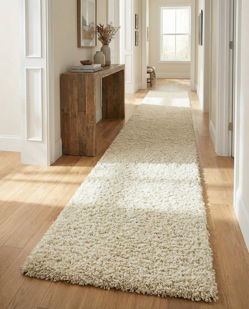 Plush Oasis Collection Area Rug - Serenity (Pure Ivory) Runner Pure Ivory  lifestyle 60