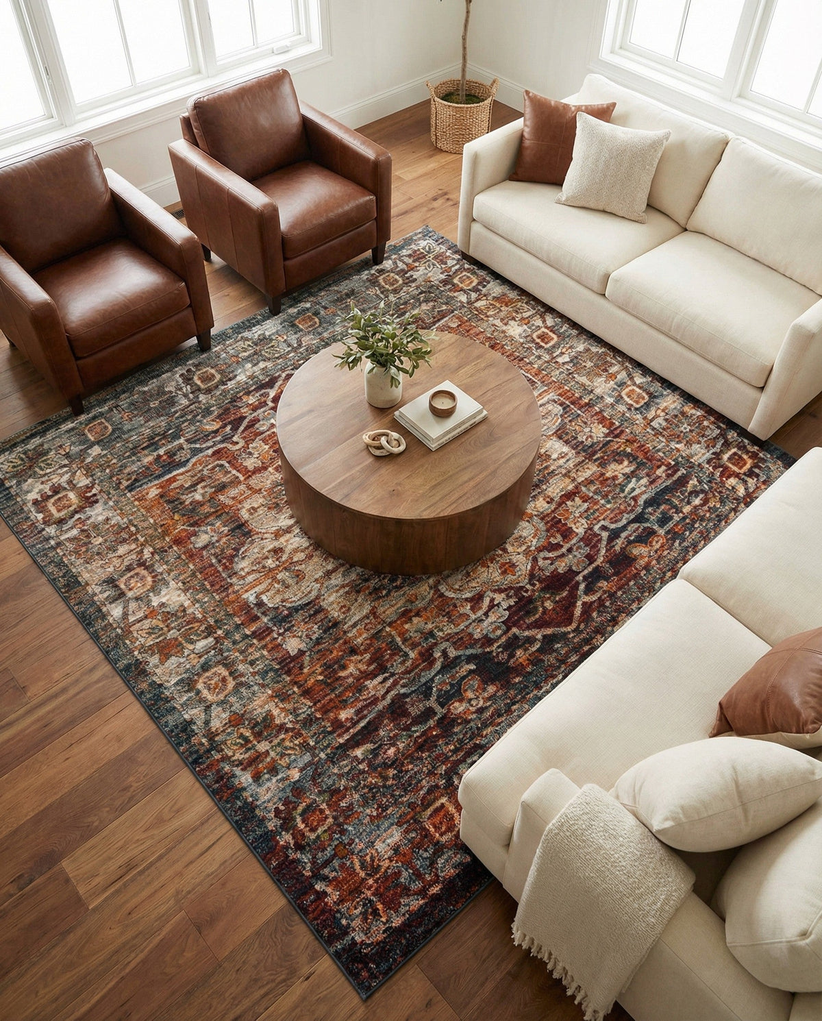 Savannah Soiree Collection Area Rug -  Everglade (Multi) Square Multi  lifestyle 97