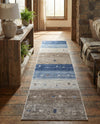 Zagros Shades Collection Area Rug -  Sisakht Runner Blue Gray  lifestyle 48