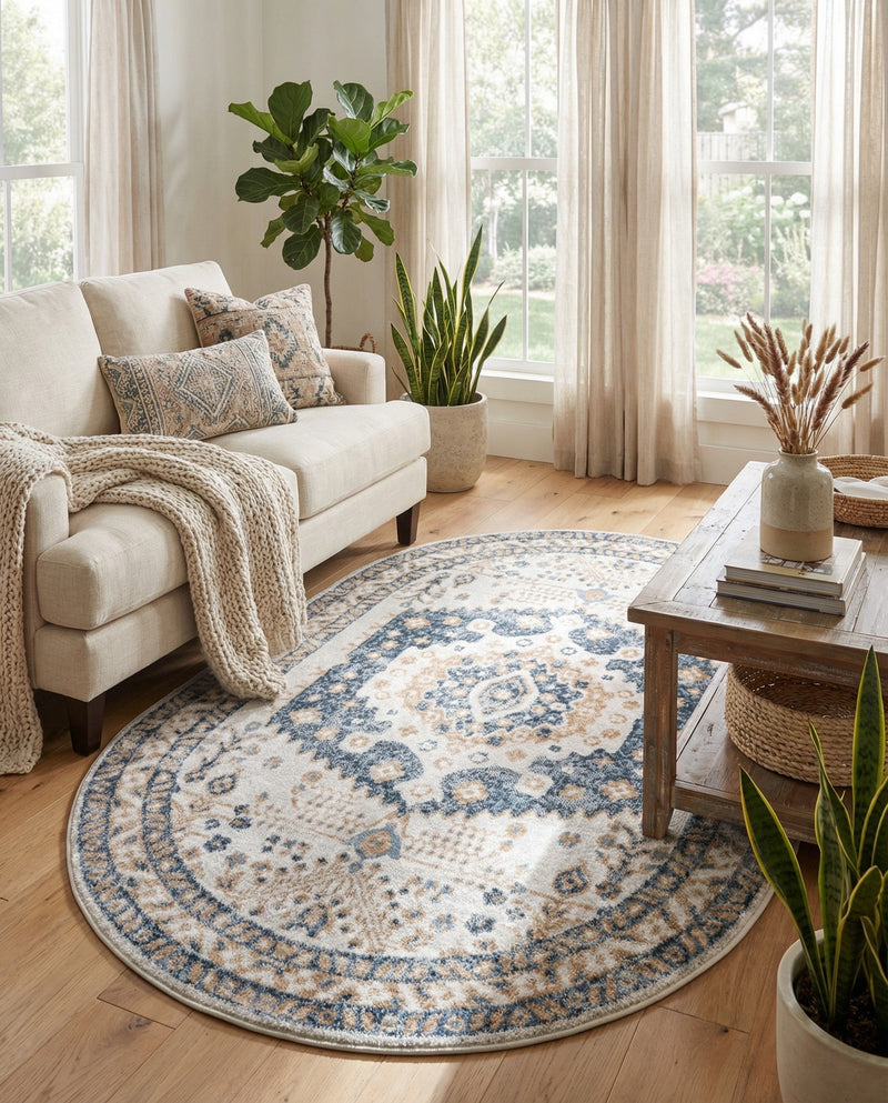 Cambridge Classics Collection Area Rug -  Pembroke (Cream) Oval Cream  lifestyle 69
