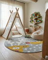 Wonder Tykes Collection Area Rug -  Mystic Round Gray  lifestyle 54