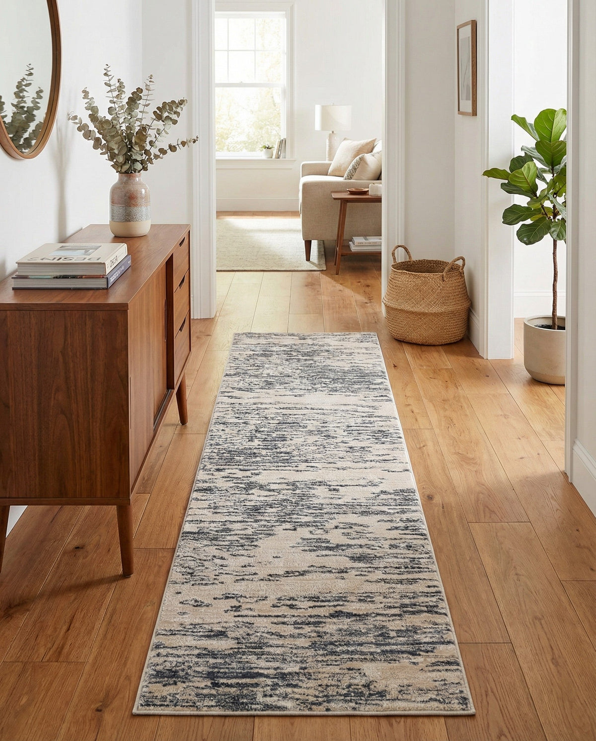 Serenity Sands Collection Area Rug - Dunescape Runner Gray  lifestyle 86