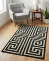 Aegean Labyrinth Collection Area Rug -  Mykonos Rectangle Black  lifestyle 34