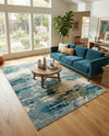 Chromatic Oasis Collection Area Rug -  Serene Rectangle Light Blue  lifestyle 9