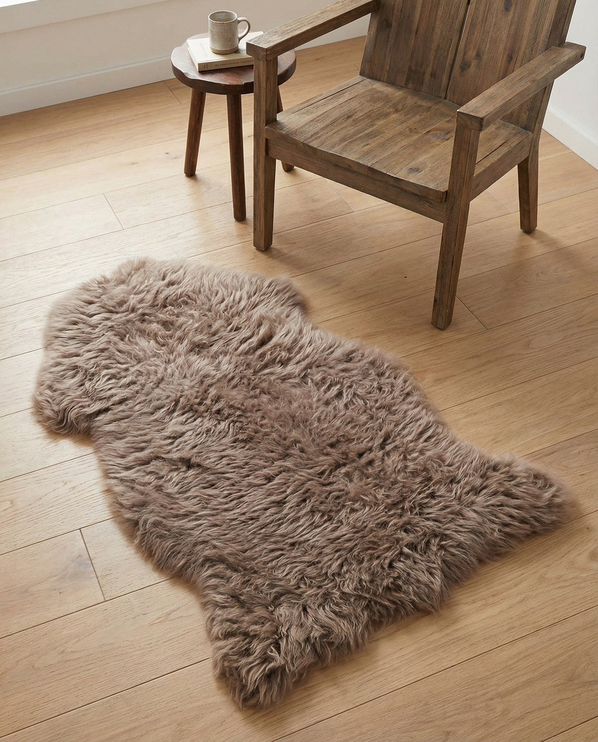 Arctic Lambskin Luxe Collection Area Rug - Tundra Rectangle Beige  lifestyle 43