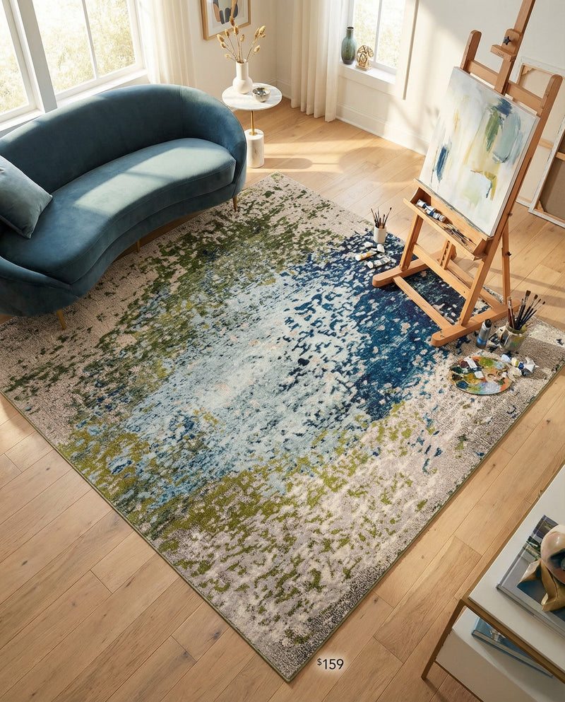 Marrakesh Elegance Collection Area Rug -  Boujad Square Blue  lifestyle 90