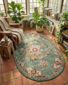 Brighton Terrace Collection Area Rug - Hove (Green) Oval Green  lifestyle 45