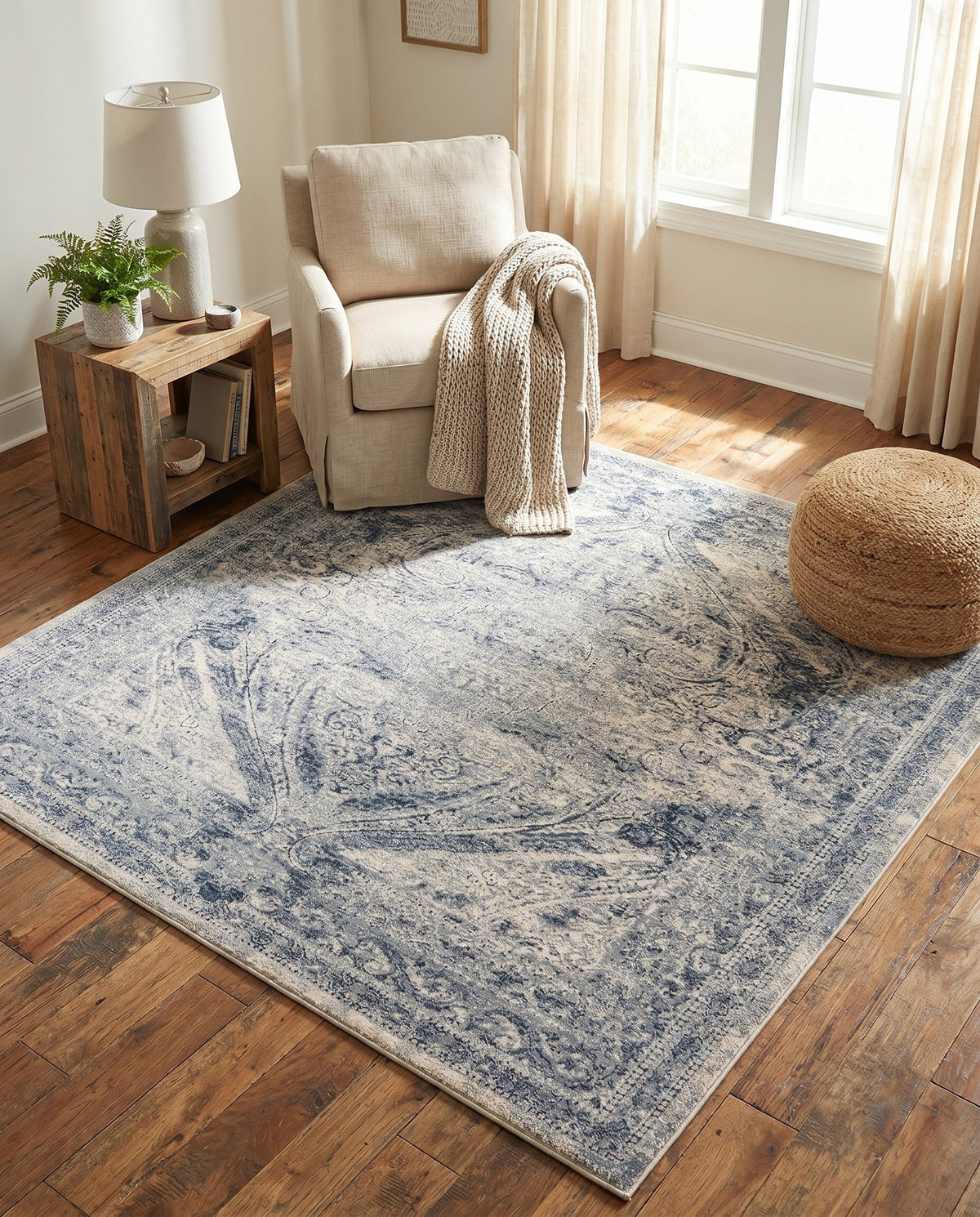 Coastal Manor Collection Area Rug -  Seagrove Square Dark Blue  lifestyle 86