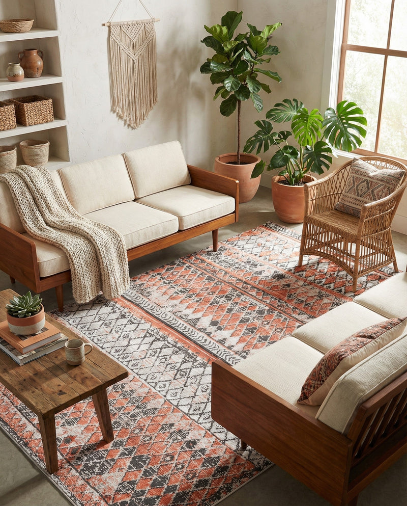 Dresden Elegance Collection Area Rug -  Zittau Rectangle Salmon  lifestyle 25
