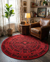 Samarkand Elegance Collection Area Rug -  Zarafshan Round Red  lifestyle 51