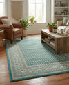Soho Elegance Collection Area Rug -  Mercer (Turquoise) Rectangle Turquoise  lifestyle 18