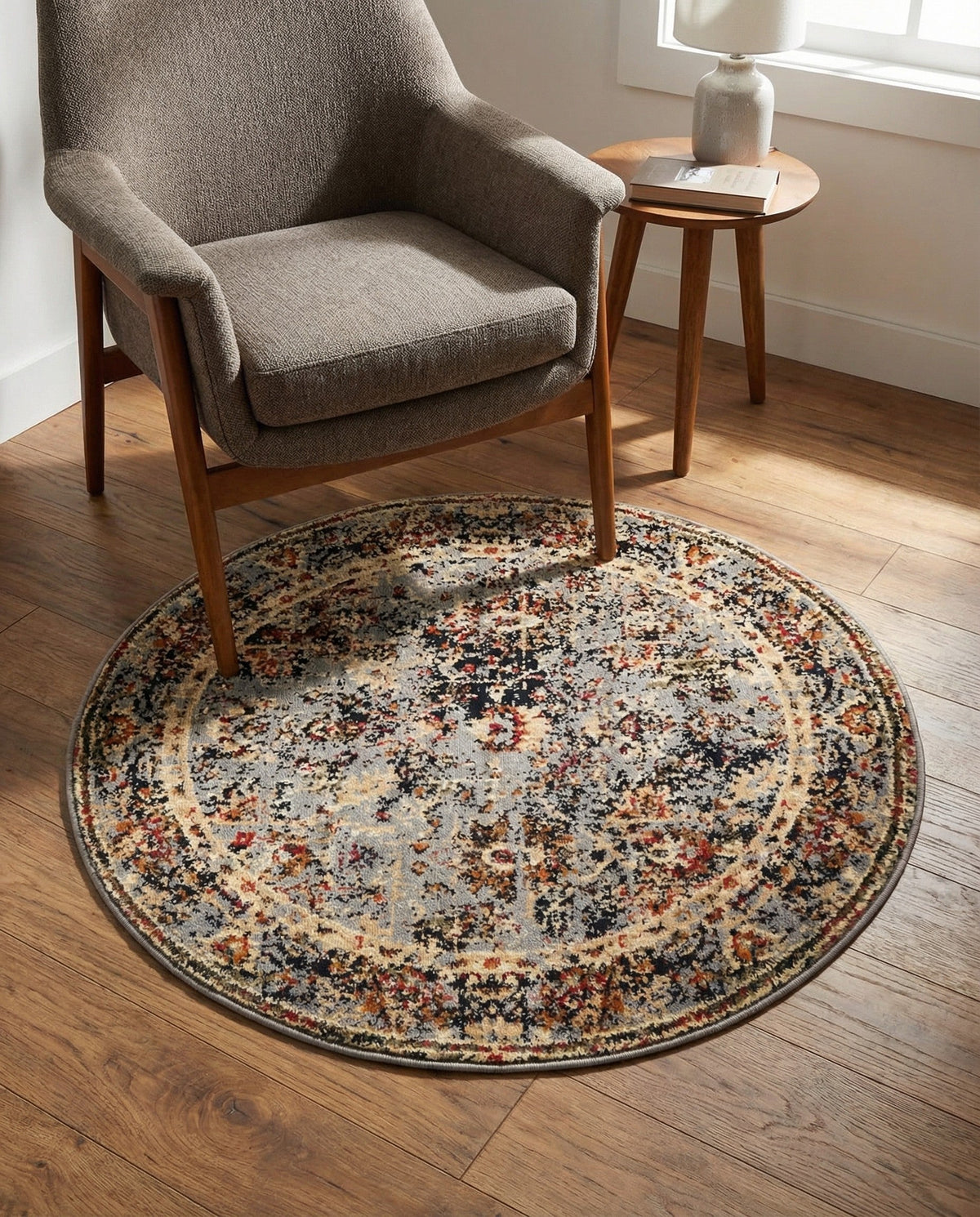 Neptune Elegance Collection Area Rug -  Galatea (Blue) Round Blue  lifestyle 63