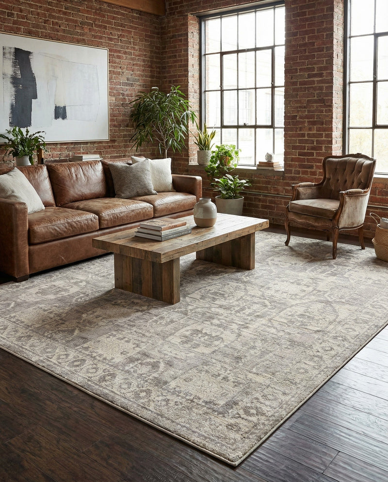 Seville Stripes Collection Area Rug -  Granada (Gray) Rectangle Gray  lifestyle 14