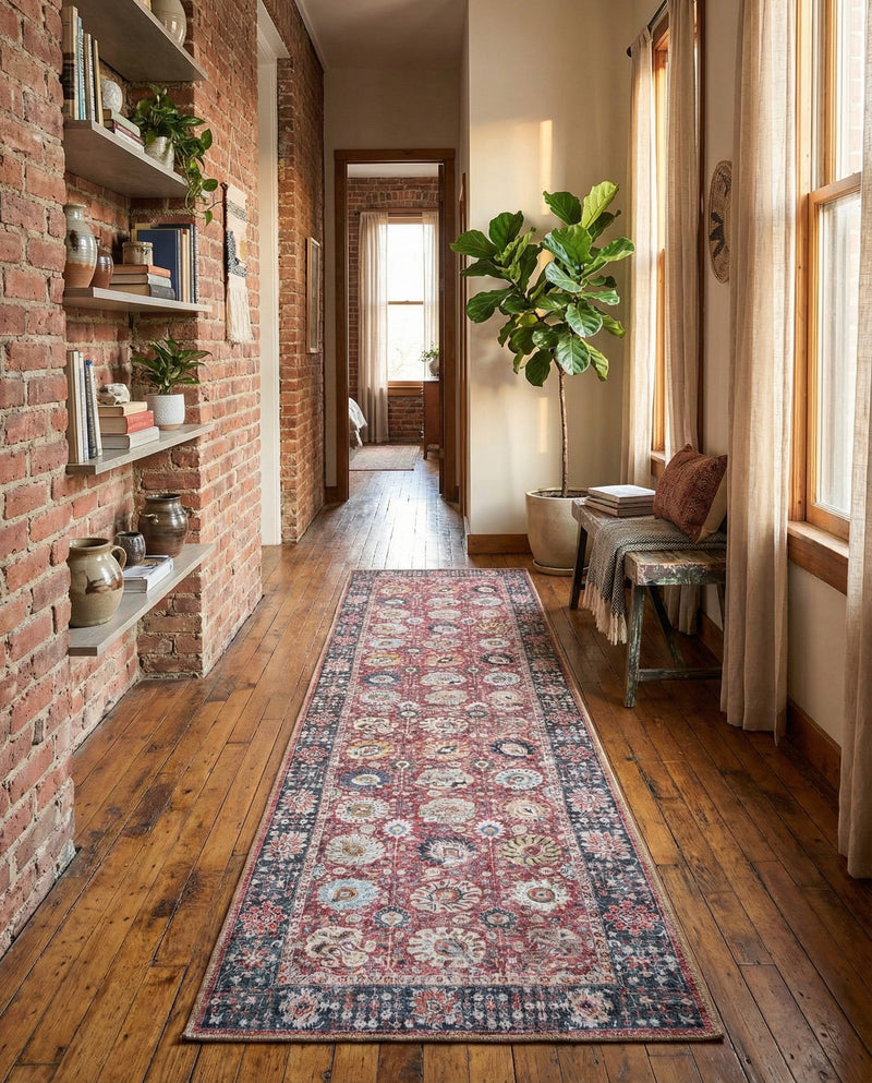 Heritage Elegance Collection Area Rug -  Gatchina Runner Vintage Red  lifestyle 31