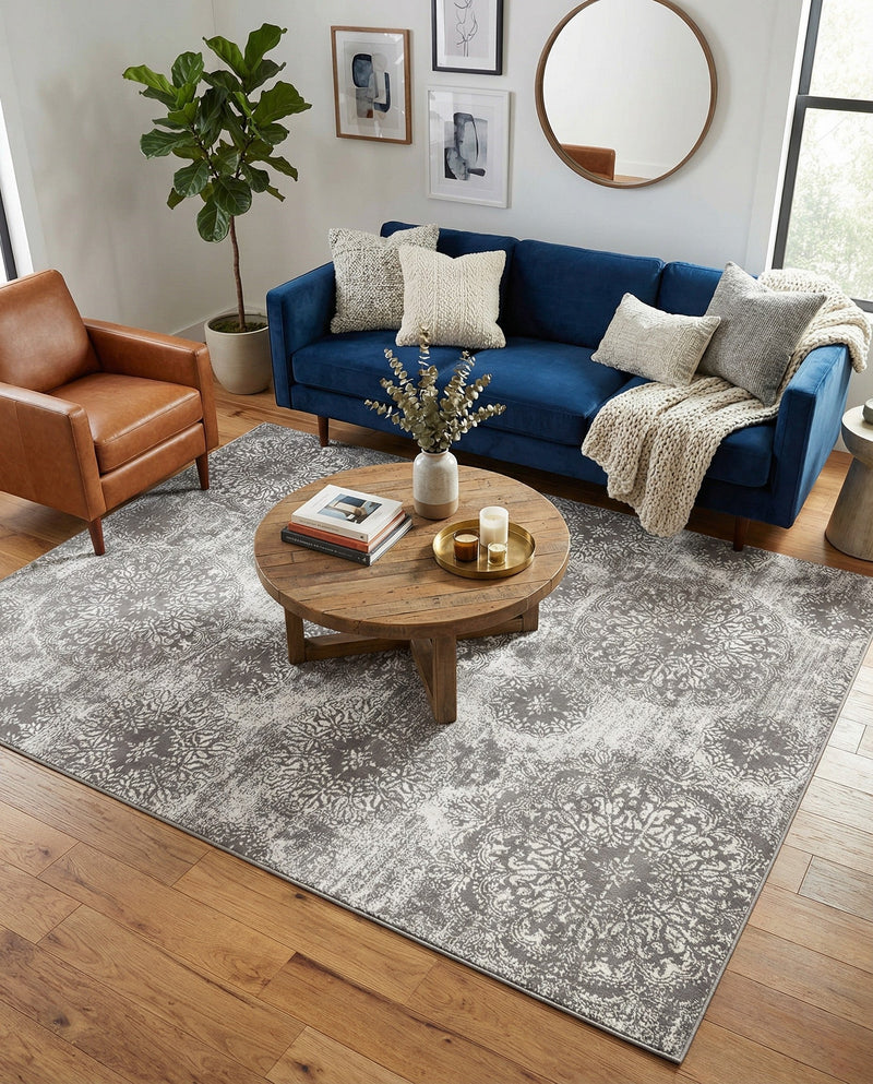 Riviera Elegance Collection Area Rug -  Monaco (Gray) Rectangle Gray  lifestyle 21