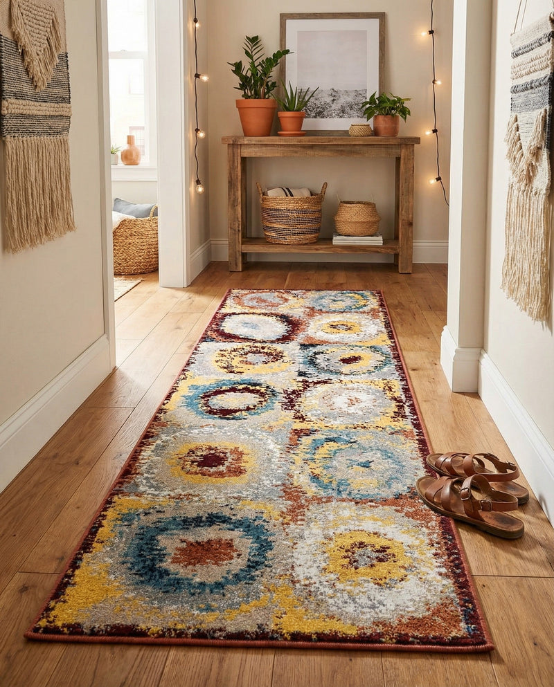 Aegean Elegance Washables Collection Area Rug -  Rhodes Runner Multi  lifestyle 75