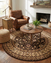 Jaipur Elegance Collection Area Rug -  Nahargarh (Brown) Round Brown  lifestyle 79