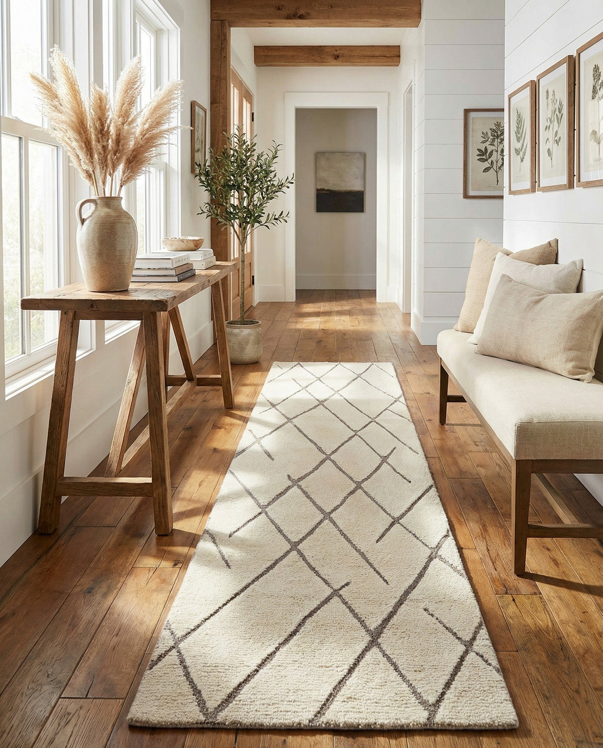 Sahara Berber Wool Collection Area Rug - Marrakesh Runner Pure Ivory  lifestyle 138