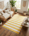 Tassel Trail Collection Area Rug - Pathway (Yellow and Ivory) Rectangle Yellow and Ivory  lifestyle 5