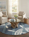Seaside Haven Rugs Collection Area Rug - Harbor Round Navy Blue  lifestyle 17