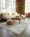 Seychelles Stripes Collection Area Rug - Mahe (Ivory and Gray) Rectangle Ivory and Gray  lifestyle 11