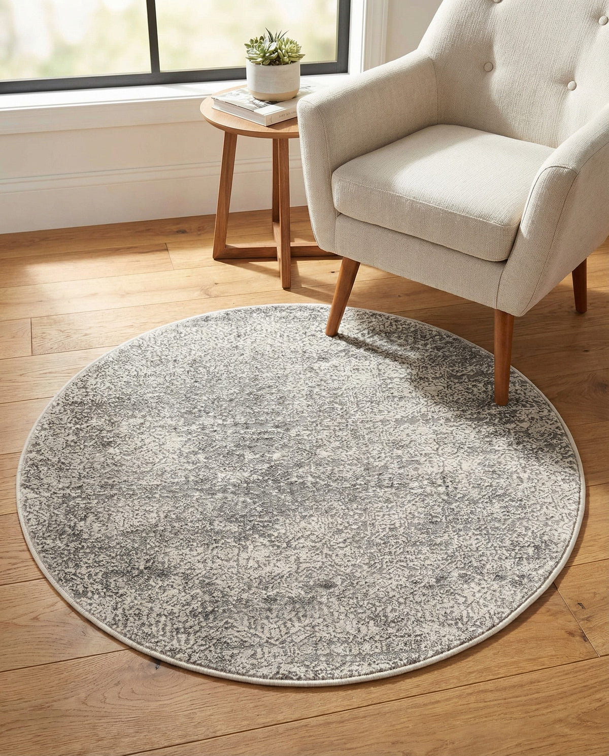 Bloomsbury Elegance Collection Area Rug -  Pimlico Round Gray  lifestyle 129