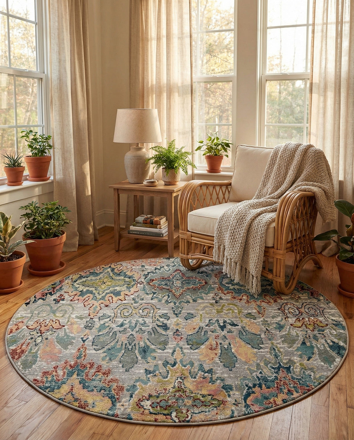 Savannah Elegance Collection Area Rug -  Forsyth Round Multi  lifestyle 146