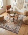 Desert Modern Eco Rug Series Collection Area Rug -  Navajo Rectangle Khaki Gray  lifestyle 14