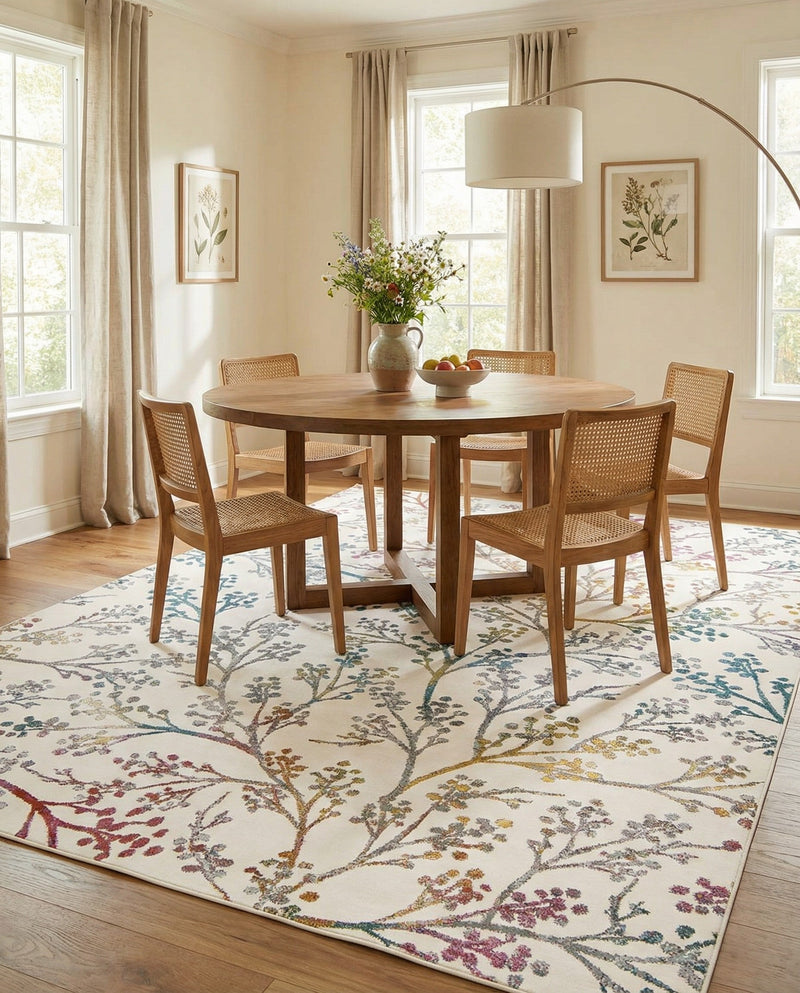 Meadow Breeze Collection Area Rug -  Sunbeam Rectangle Ivory  lifestyle 9