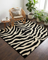 Savannah Sojourn Collection Area Rug -  Kilimanjaro Square Black  lifestyle 48