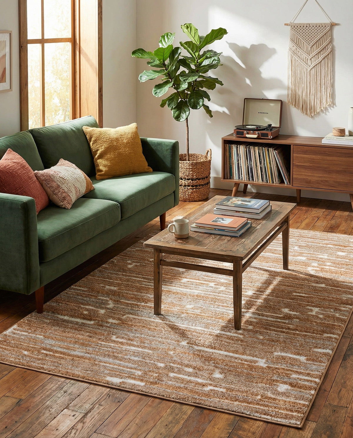 Sienna Collection Area Rug -  Rome Rectangle Caramel and Ivory  lifestyle 50