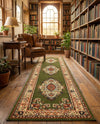 Tabriz Tapestry Collection Area Rug - Azerbaijan (Green) Runner Green  lifestyle 50
