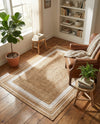 Woven Seaside Jute Collection Area Rug - Nantucket Rectangle Natural and White  lifestyle 16