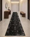 Riviera Elegance Collection Area Rug - Antibes (Black) Runner Black  lifestyle 73