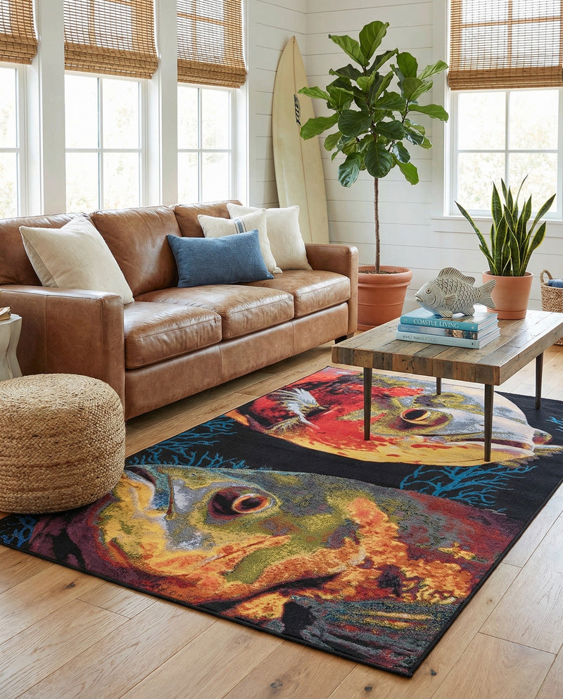 Seaside Haven Rugs Collection Area Rug -  Harbor Rectangle Multi  lifestyle 18